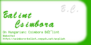 balint csimbora business card